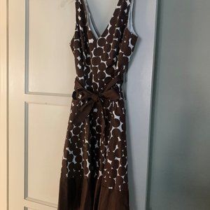 Nine West Brown and White Polk Dot Dress - Size 12